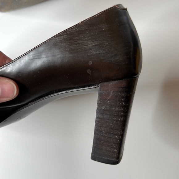 Coach All Leather Brown Made in Italy Pumps Square Toe Size 6.5B - Picture 13 of 13